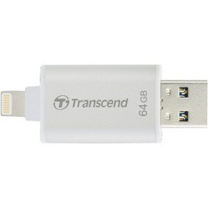 Transcend 64GB JetDrive Go 300 Lightning USB 3.1 Flash Drive - 64 GB - Lightning, USB 3.1 - Silver