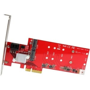 StarTech.com 2x M.2 NGFF SSD RAID Controller Card plus 2x SATA III Ports - PCIe - Two Slot PCI Express M.2 RAID Card plus 