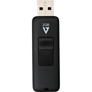 V7 VF22GAR-3E 2 GB USB 2.0 Flash Drive - Black - 5 Year Warranty