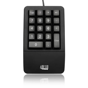 Adesso Antimicrobial Waterproof Numeric Keypad with Wrist Rest Support - Cable Connectivity - USB Interface - 18 Key(s) - 