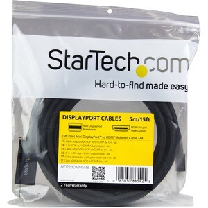 StarTech.com Cable Adaptador Mini DisplayPort a HDMI de 5m - 4K 30Hz - Cable for Proyector, Ultrabook, Dispositivo de audi