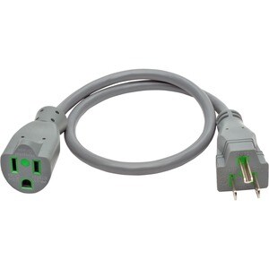 Eaton Tripp Lite Series Hospital-Grade Extension Cord, NEMA 5-15P to NEMA 5-15R - Green Dot, 13A, 125V, 16 AWG, 2 ft. (0.6