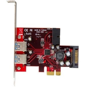 StarTech.com USB Adapter - PCI Express 2.0 x1 - Plug-in-Karte - 4 Total USB Port(s) - 4 USB 3.0 Port(s) - PC, Linux