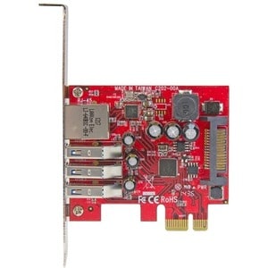 StarTech.com USB Adapter - PCI Express 2.0 - Plug-in-Karte - 3 Total USB Port(s) - 3 USB 3.0 Port(s)1 Netzwerk (RJ-45) Ans