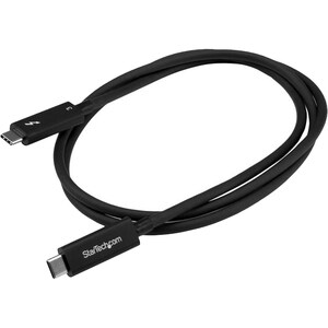 StarTech.com Active 40Gbps Thunderbolt 3 Cable - 3.3ft/1m - Black - 5k 60Hz/4k 60Hz - Certified TB3 Charger Cord w/ 100W P