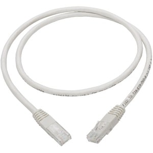 Eaton Tripp Lite Series Cat6 Gigabit Molded (UTP) Ethernet Cable (RJ45 M/M), PoE, White, 3 ft. (0.91 m) - Category 6 for N