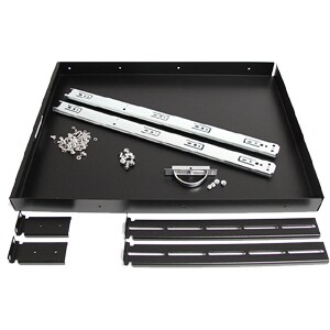 StarTech.com 1U Rackmount Rack-Regal für Server - Schwarz - TAA-konform - Kalt gewalzter Stahl - 25 kg Static/Stationary W