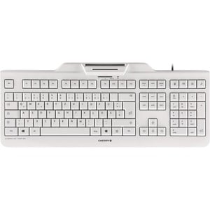 CHERRY KC 1000 SC Keyboard - Cable Connectivity - USB Interface - Swedish - Pale Gray - LPK Keyswitch - 105 Key(s) - Compu
