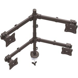 StarTech.com Quad Monitor Mount - Articulating - Clamp or Grommet Mount - Monitors up to 24â€ - VESA Mount - 4 Monitor Se