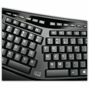 Adesso Tru-Form WKB-1500GB Keyboard & Mouse - English (US) - 1 Each - USB Membrane Wireless RF 2.40 GHz Keyboard - 105 Key