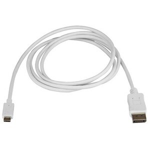 StarTech.com CDP2DPMM6W. Kabellänge: 1,8 m, Anschluss 1: USB Typ-C, Anschluss 2: DisplayPort. Gewicht: 53 g, Breite: 20 mm
