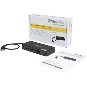 StarTech.com USB 3.0 Type A Docking Station for Notebook - Black - TAA Compliant - 2 Displays Supported - 4K - 4096 x 2160