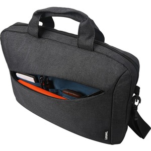 Lenovo T210 Carrying Case for 15.6" Notebook, Book - Black - Water Resistant - Polyester Body - Handle, Luggage Strap - 15