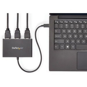 StarTech.com 3-Port USB-C Multi-Monitor Adapter, Type-C to 3x HDMI MST Hub, Triple 1080p HDMI Laptop Display Extender / Sp