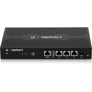 Ubiquiti ER-4 Router - 3 Ports - 3 RJ-45 Port(s) - Management Port - 1 SFP (mini-GBIC) Slots - 1 GB - Gigabit Ethernet - 1