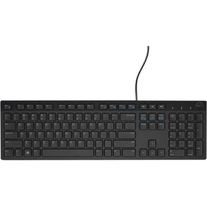 Dell KB216 Keyboard - Cable Connectivity - USB Interface - English, Portuguese - QWERTY Layout - Black - Back, Forward, Vo