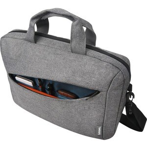 Lenovo T210 Carrying Case for 39.6 cm (15.6") Notebook, Book - Grey - Water Resistant - Polyester Body - Handle, Luggage S