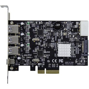 StarTech.com 4 Port USB 3.1 PCIe Card - 3x USB-A and 1x USB-C - 2x Dedicated Channels - USB C PCIe Card - USB 3.1 - 10Gbps