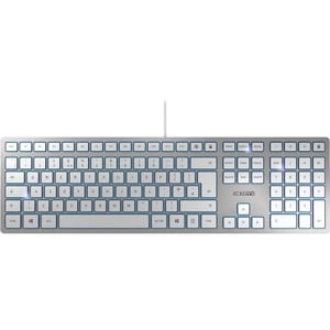 Clavier CHERRY KC 6000 SLIM - Câble Connectivité - USB Interface - Français - Argenté - SX Pavé Numérique - 105 Touche(s) 