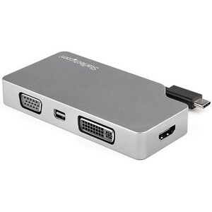 StarTech.com USB C Multiport Video Adapter 4K/1080p - USB Type C to HDMI, VGA, DVI or Mini DisplayPort Monitor Adapter - S