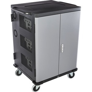 V7 Charge Cart for 36 Mobile Computers - Secure, Store and Charge Chromebooks, Notebooks and Tablets - NEMA US Plug - Push