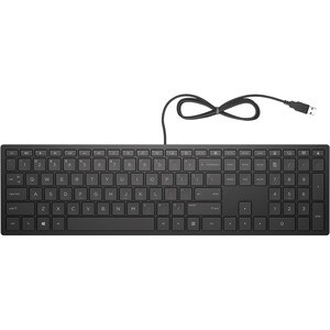 HP 300 Keyboard - Cable Connectivity - USB Interface - Belgian - AZERTY Layout - Black Cheddar - USB Interface - Belgian -