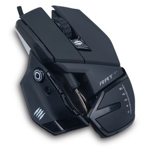 Mad Catz The Authentic R.A.T. 4+ Optical Gaming Mouse - PixArt PMW3330 - Cable - Black - 1 Each - USB 2.0 - 7200 dpi - 9 B