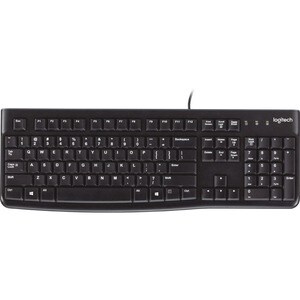 Logitech K120 Keyboard - Cable Connectivity - USB Interface - Greek - Black - Netbook, Desktop Computer, Notebook, Server 