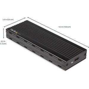 StarTech.com USB-C (10Gbps) to M.2 NVMe SSD Enclosure - Portable M.2 PCIe Aluminum Case - 1GB/s Read & Write - Mac & PC - 