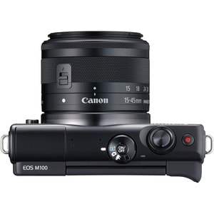 Canon EOS M100 24.2 Megapixel Mirrorless Camera with Lens - 15 mm - 45 mm - Black - Autofocus - 7.6 cm (3") Touchscreen LC