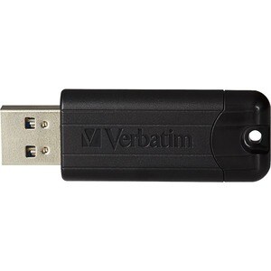128GB PinStripe USB 3.2 Gen 1 Flash Drive - Black - 128GB - Black, USB 3.2 Gen 1