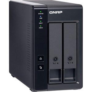 QNAP TR-002 2 x Total Bays DAS Storage System Desktop - Serial ATA/600 Controller - RAID Supported - 0, 1, JBOD RAID Levels