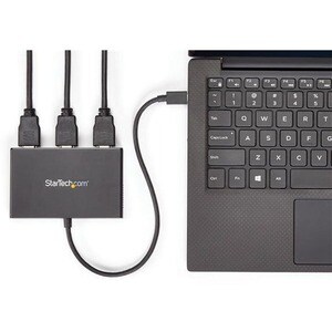 USB C TO HDMI MULTI-MONITOR ADAPTER - 3-PORT MST HUB - USE THIS USB C HUB TO CONNECT THREE INDEPENDENT HDMI DISPLAYS TO A 