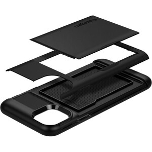 Spigen Slim Armor CS Case for Apple iPhone 11 Smartphone - Black - Drop Resistant - Polycarbonate, Thermoplastic Polyureth