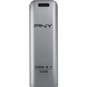 PNY Elite Steel 3.1 32 GB USB 3.1 Flash-Laufwerk - Edelstahl - 80 MB/s Read Speed - 20 MB/s Write Speed - 1 Stück