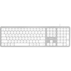 Macally Ultra Slim USB Wired Keyboard with 2 USB Ports For Mac - Cable Connectivity - USB Interface - 110 Key(s) - Compute