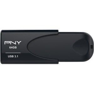 PNY Attaché 4 3.1 64 GB USB 3.1 Typ A Flash-Laufwerk - Schwarz - 80 MB/s Read Speed - 20 MB/s Write Speed - 1 / Pack
