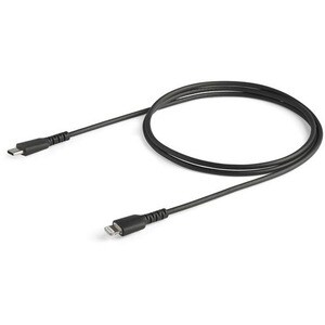 StarTech.com 3 foot/1m Durable Black USB-C to Lightning Cable, Rugged Heavy Duty Charging/Sync Cable for Apple iPhone/iPad