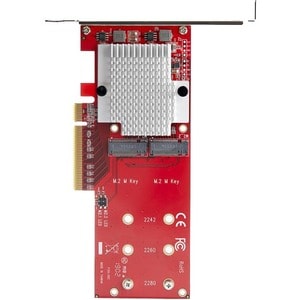 StarTech.com Dual M.2 PCIe SSD Adapter Card - x8 / x16 Dual NVMe or AHCI M.2 SSD to PCI Express 3.0 - M.2 NGFF PCIe (m-key