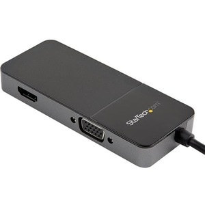 USB 3.0 auf HDMI und VGA Adapter, 4K/1080p USB Typ-A Dual Monitor Multiport Konverter, Externe Grafikkarte für zwei Monito