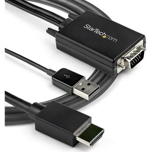 StarTech.com 10ft VGA to HDMI Converter Cable with USB Audio Support - 1080p Analog to Digital Video Adapter Cable - Male 