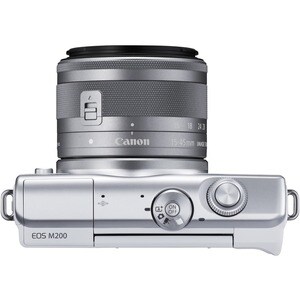 Canon EOS M200 24,1 Megapixel Spiegellose Kamera mit Objektiv - 15 mm - 45 mm Brennweite - Weiß - Autofokus - 7,6 cm (3 Zo