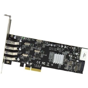 4 PORT QUAD BUS PCI EXPRESS (PCIE) SUPERSPEED USB 3.0 CARD ADAPTER WITH UASP - SATA/LP4 POWER - QUAD PORT USB 3.0 PCIE CON