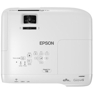 Epson PowerLite 118 LCD Projector - 4:3 - 1024 x 768 - Front, Ceiling, Rear - 8000 Hour Normal Mode - 17000 Hour Economy M