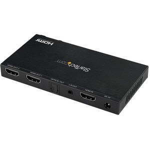 StarTech.com 2-Port HDMI Splitter - 4K 60Hz with Built-In Scaler - 3840 × 2160 - 1 x HDMI In - 2 x HDMI Out - Metal