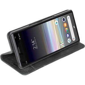Krusell Sunne 2 Carrying Case (Folio) Sony Xperia 10 Smartphone - Black - Vintage Leather, Genuine Leather, Plastic Body
