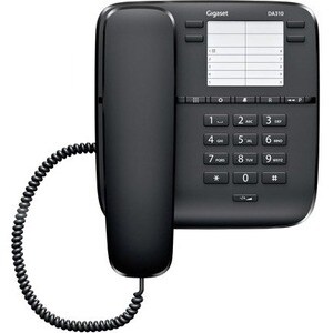 Gigaset DA310 Standard Phone - Black - Corded - Corded - 1 x Phone Line - 1 Simultaneous Calls - Hearing Aid Compatible
