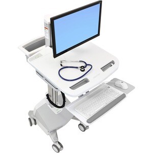 Ergotron StyleView Laptop Cart - 8.16 kg Capacity - 4 Casters - Aluminium