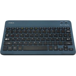 Clavier MOBILIS - Sans fil Connectivité - Français - Bleu - Bluetooth - Smartphone, TV, Tablette