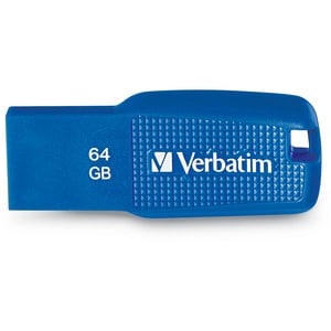 Verbatim 64GB Ergo USB 3.0 Flash Drive - Blue - The Verbatim Ergo USB drive features an ergonomic design for in-hand comfo